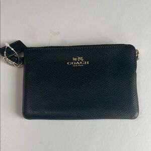 Coach Black Leather Wristlet
